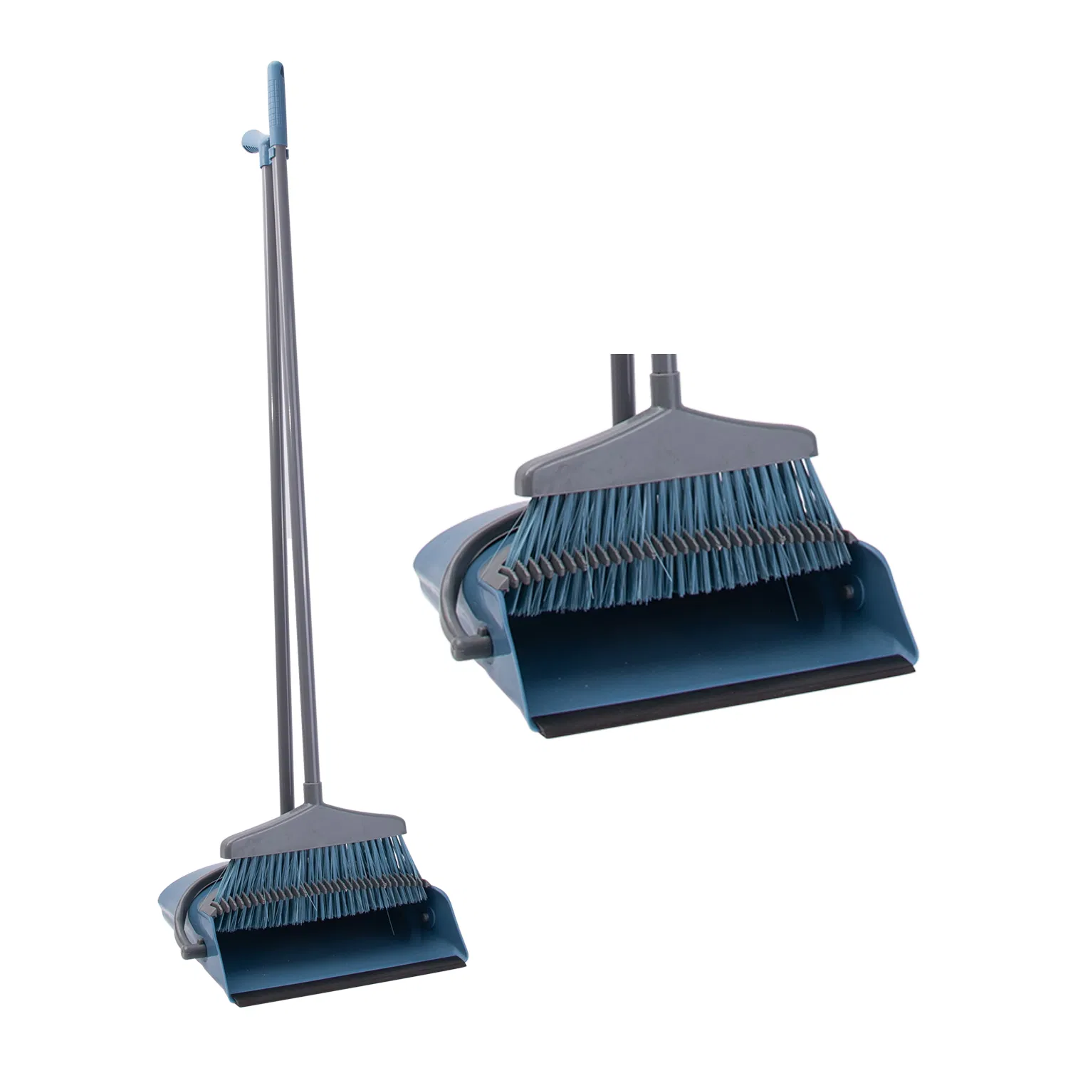 Household Cleaning Tools Folding Plastic Broom and Dustpan Sets Blue