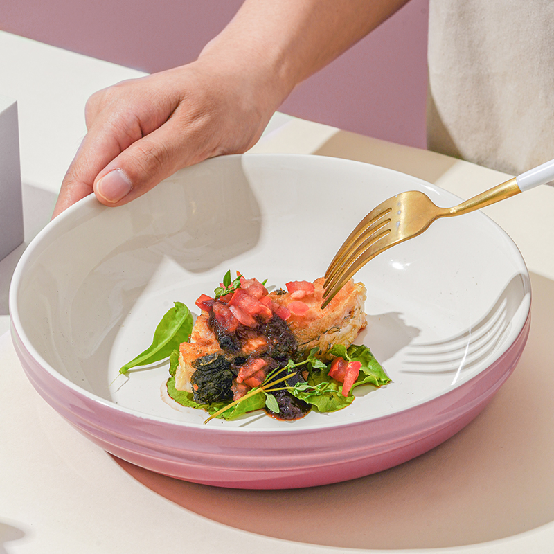 Nordic Style Tableware Salad Bowl Dessert Deep Plate Yogurt Fruit Ceramic Bowls