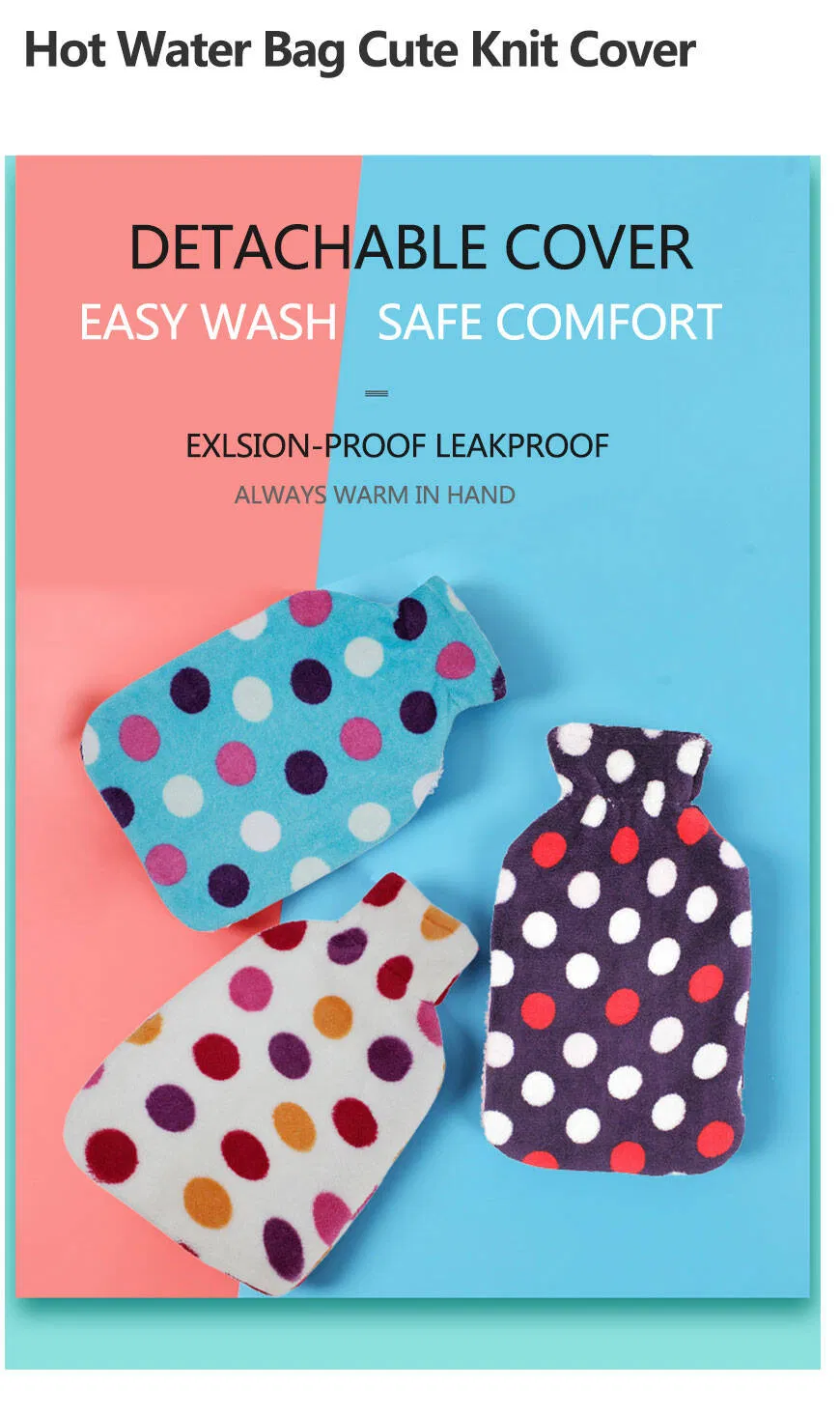 Hot Water Bag Hand Warmers Cover Soft Cloth