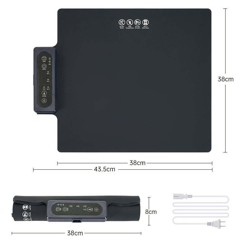 New Foldable Adjustable Temperature Silicone Food Warmer Mat Silicone Electric Heating Tray