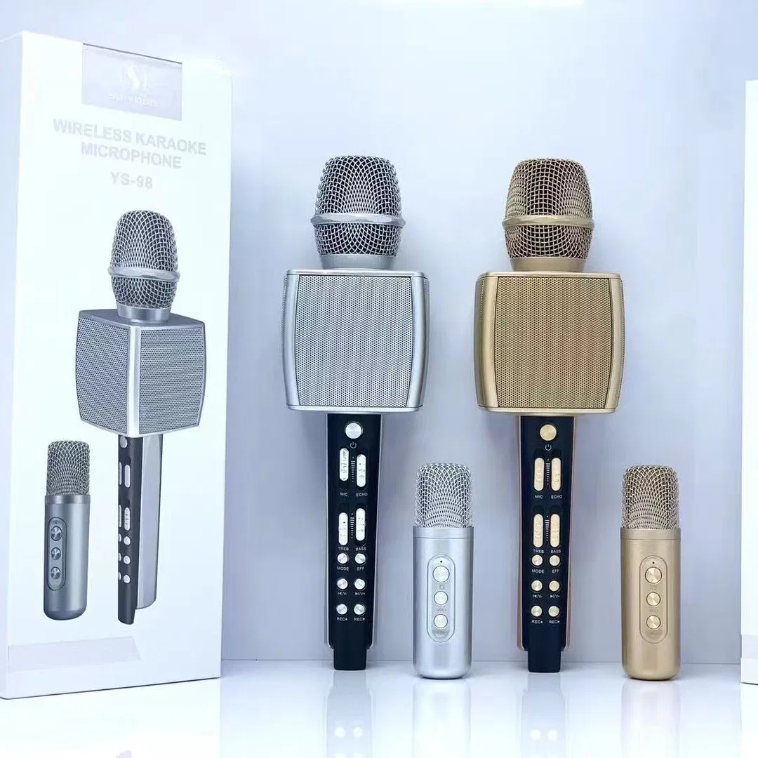 Ys98 Bluetooth Microphone, Dual Wireless Microphone, Karaoke, Bt Speaker Audio All-in-One Machine