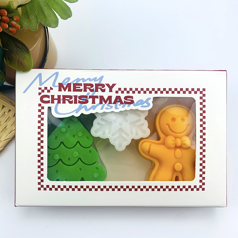 Beauty Skin Lightening Soap Handmade Christmas Gift Fragrant Santa Snowman Soap Solid Whitening Mineral Soap