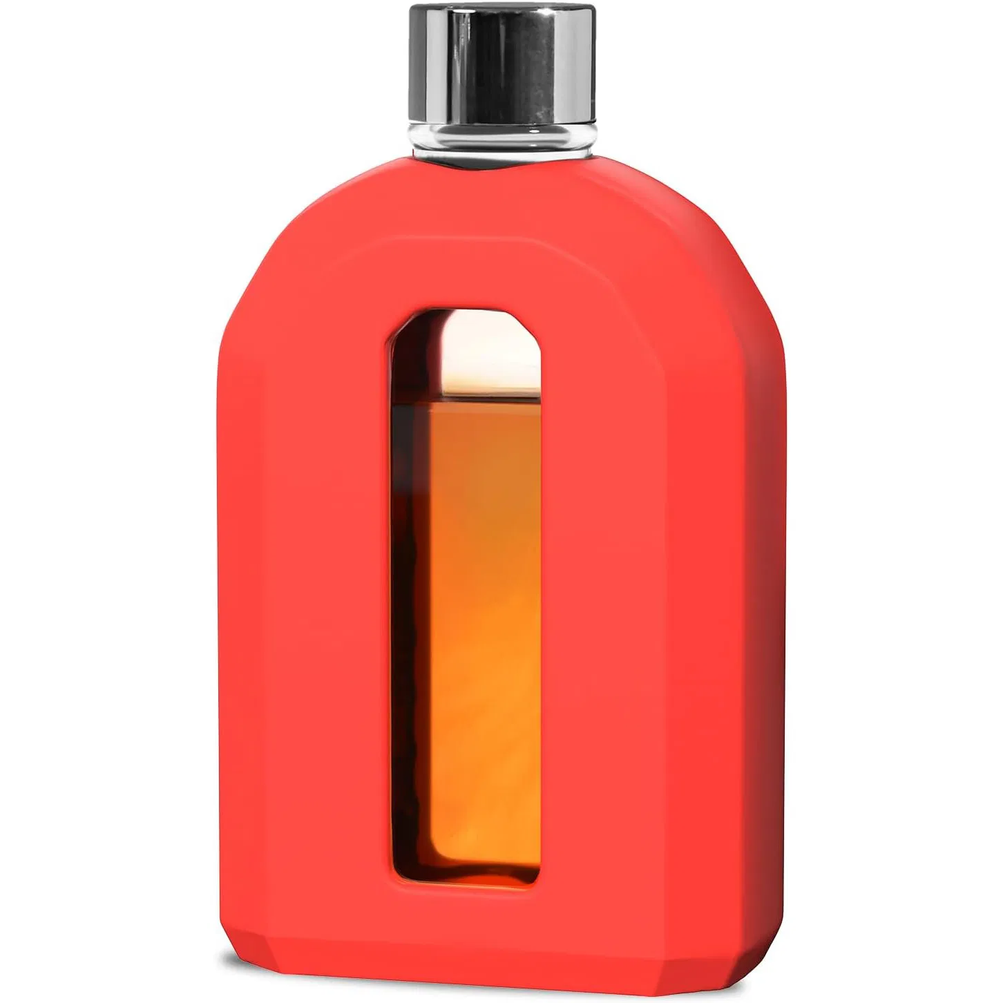 OEM ODM Leakproof Lids Glass Hip Flask with Protective Silicone Leather Sleeve