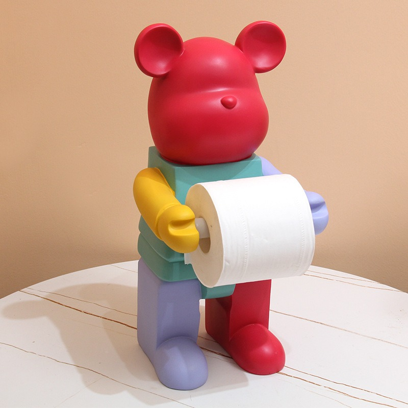 Bear Tissue Box Toilet Paper Roll Paper Holder Tube Bathroom Wall Hanging Wbb28385