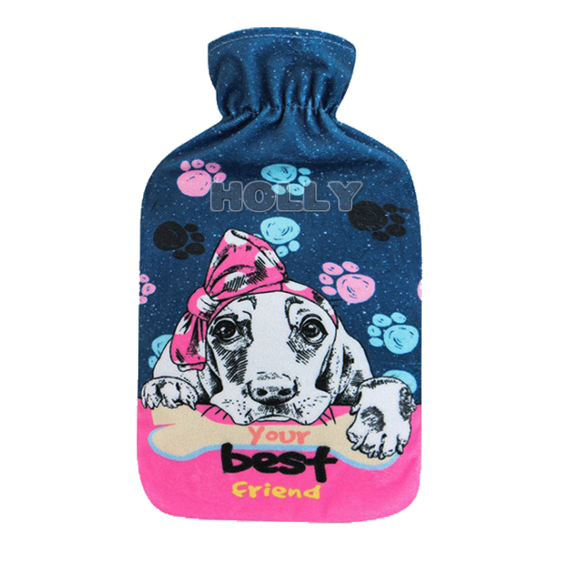 Hot and Cold Therapy Premium Simple Rubber 2L Hot Water Bag with Cartoon Cloth Cover