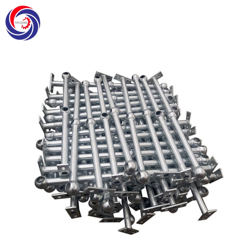 Outdoor Galvanized Steel Stair Handrail Construction Site Safety Railing System
