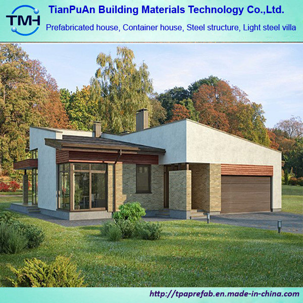 Prefabricated Luxury Tiny Building Customized Modern Design Light Steel Villa House with Garage