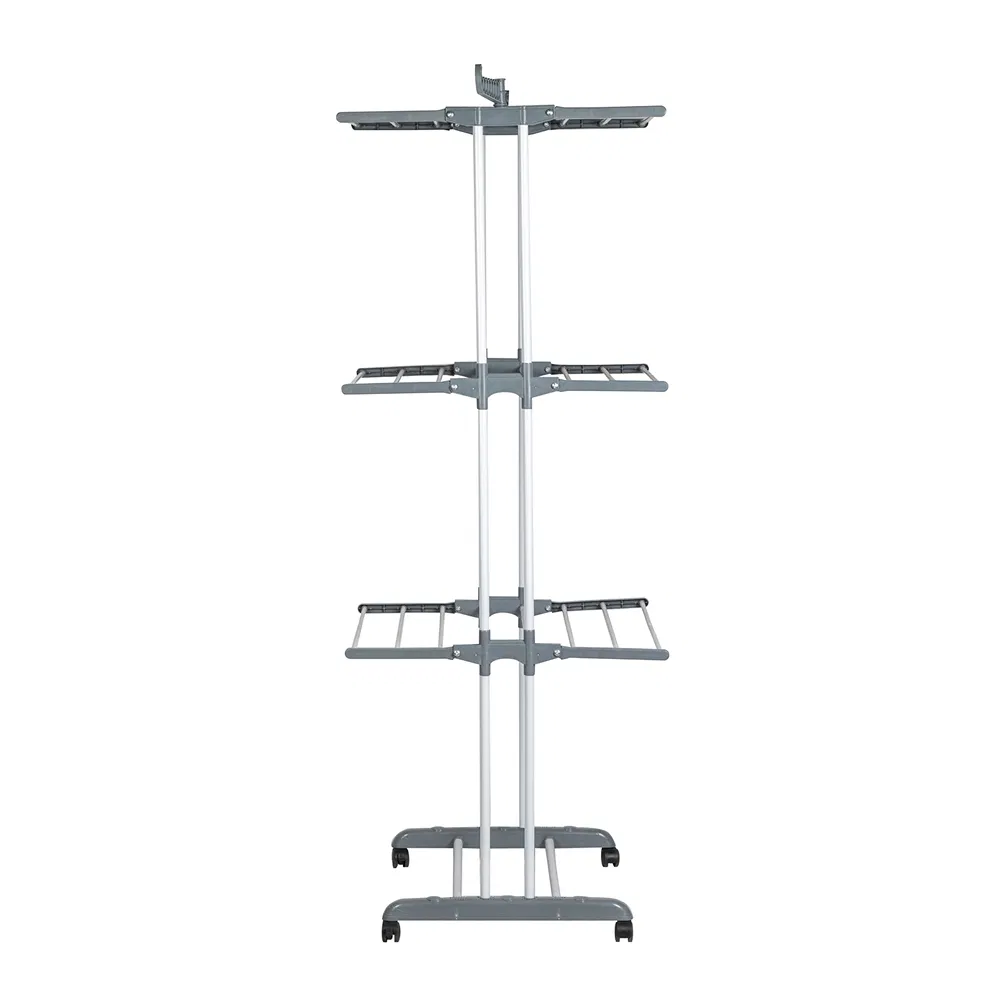 Powder-Coated Floor Towel Rack Lightweight Clothes Drying Rack for Gym Use