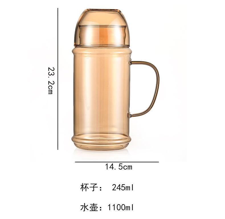 High Borosilicate Glass Pot Large Capacity Teapot Pitcher1.1L Pot Glass Pitcher with Handle