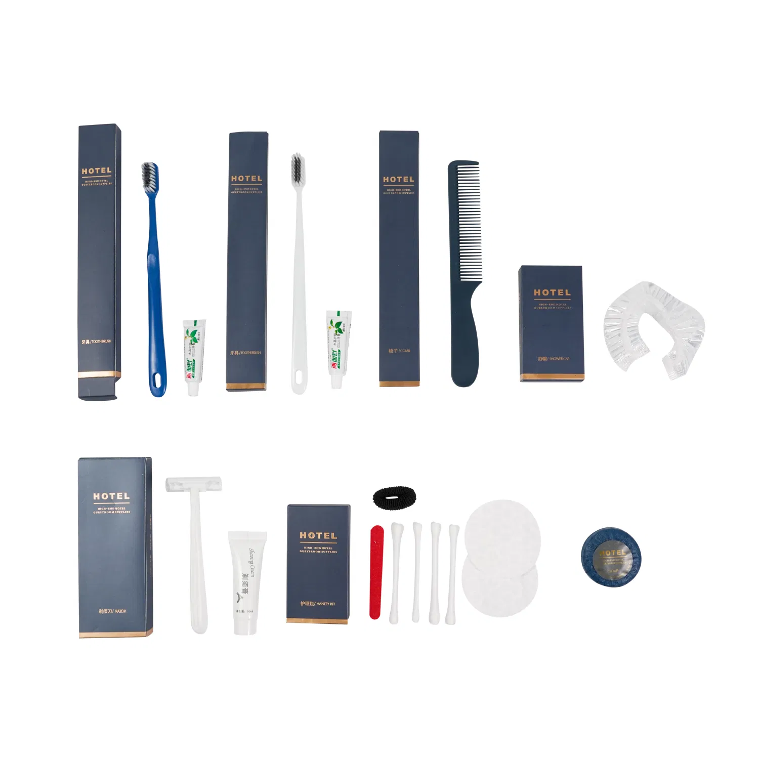Custom 5 Star Hotel Supplies Disposable Toiletries Set Hotel Amenities
