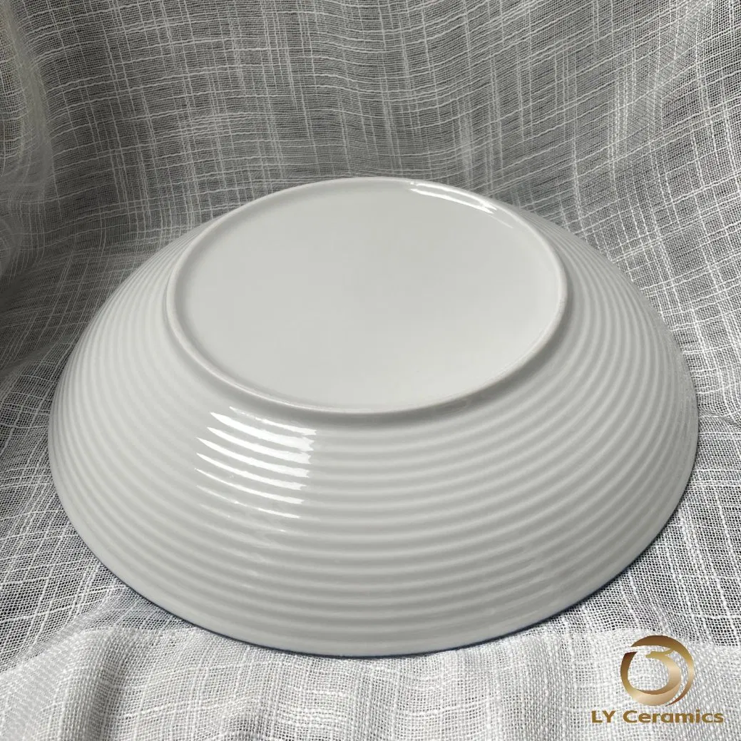 12.75" Rice Pasta Fuirt Plate Soup Bowl Healthly Pad Printing Porcelain Ceramic Kitchenware Tableware