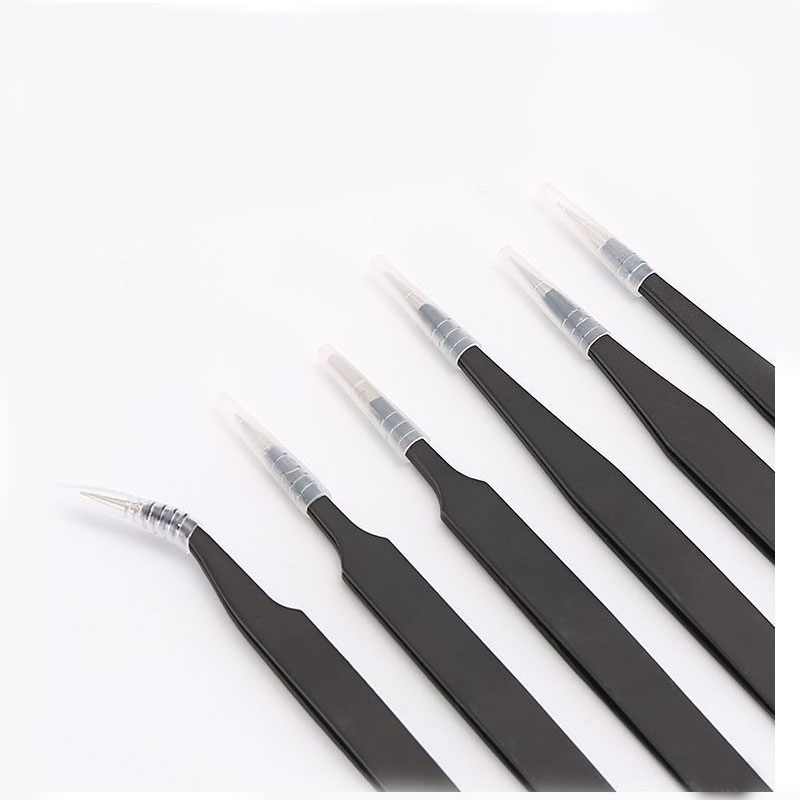 Premium Black Precision Tweezers Kit for Eyebrow and Lash Beauty