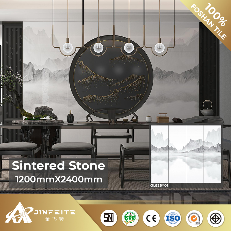 Classic Design Glossy Surface Sintered Stone Slab Large Panel for Wall Decor Best Price 120X240cm