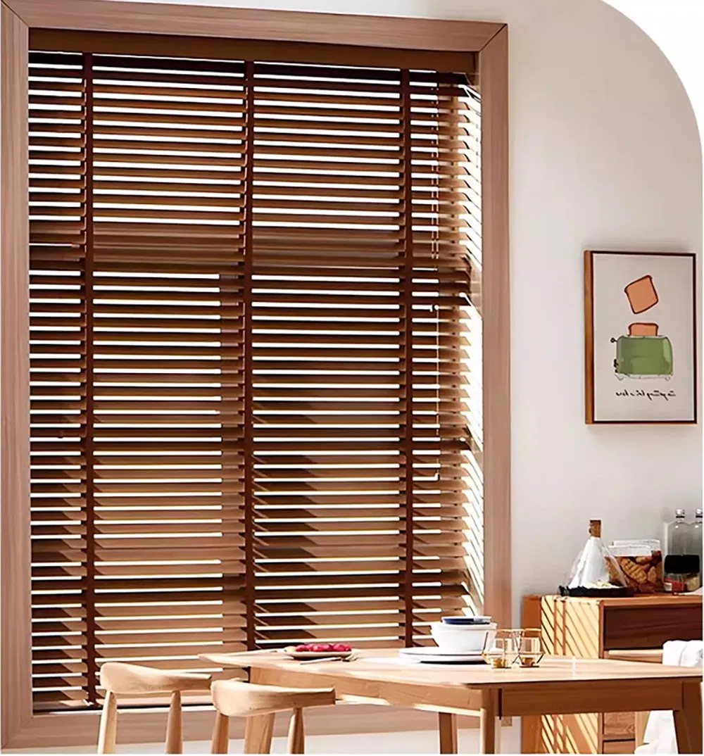 PVC Faux Wood Venetian Mini Window Blinds Indoor Outdoor Curtains