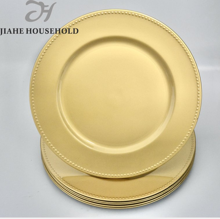 Wedding Decoration Plastic Plates, Hotel Party Tableware, Light Luxury Style Dessert Table Decoration Plates, Charger Plate