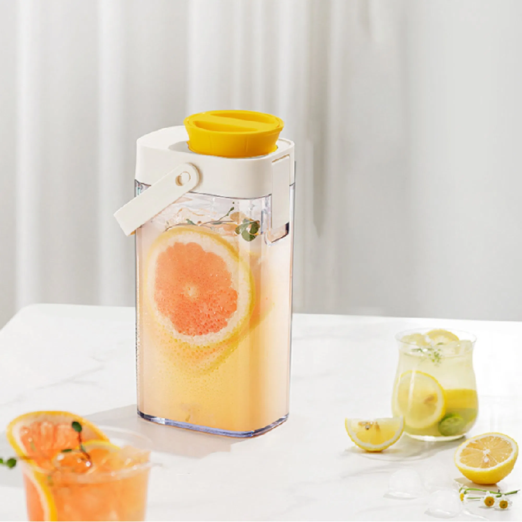 1L Coffee Cold Extraction Pot Juice Tea Filtration Cold Water Pot Household Outdoor Cold Brew Plastic Bottle Yellow