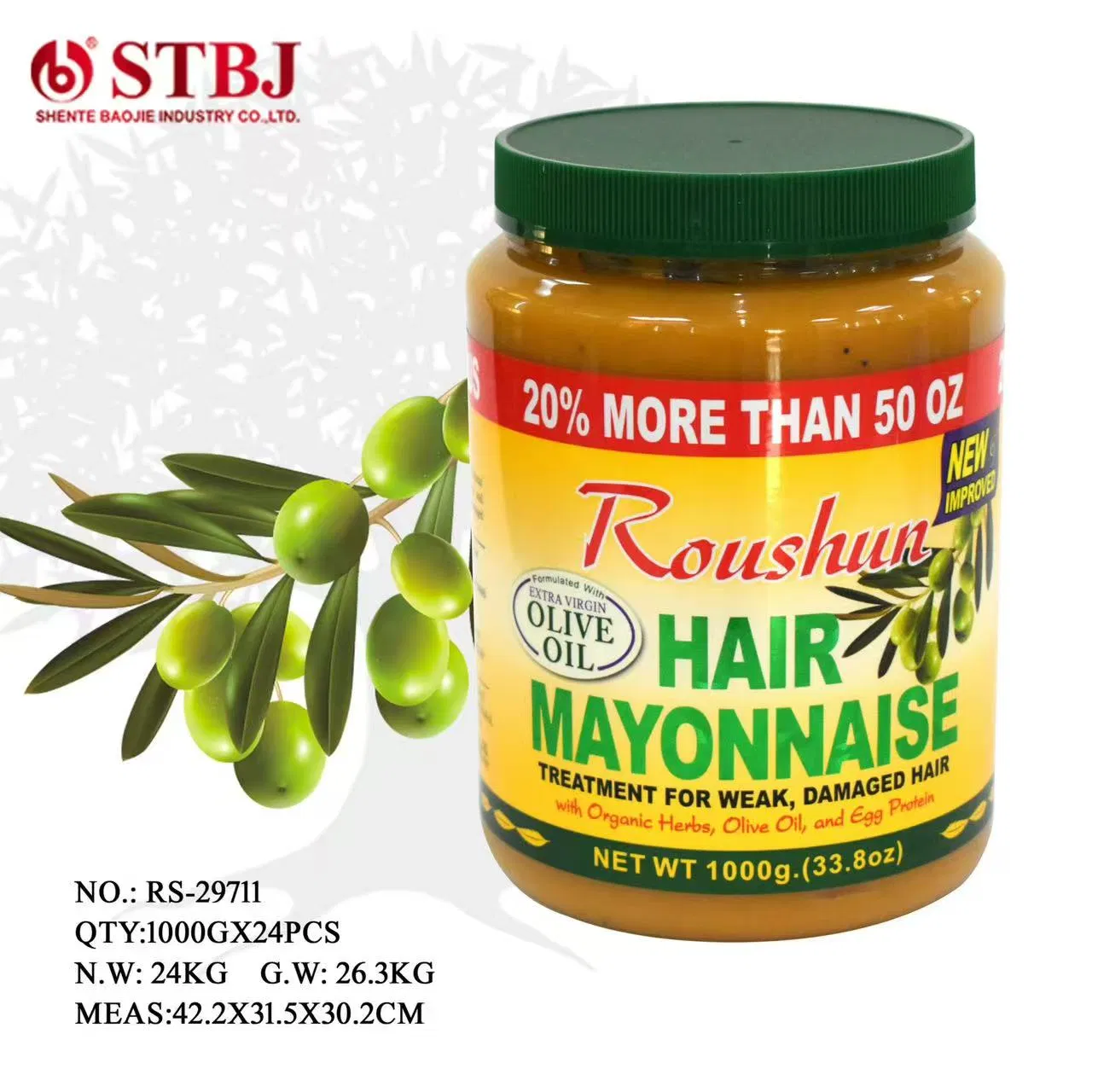 Roushun Fully Natural Olive Hair Treatment - Smooth Moisturize & Nutrient-Rich Hair Care