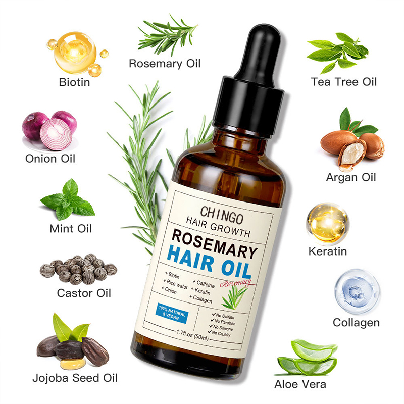 Organic Nourishing Rosemary Hair Oil for Scalp Repair Hair Loss Reduction Growth