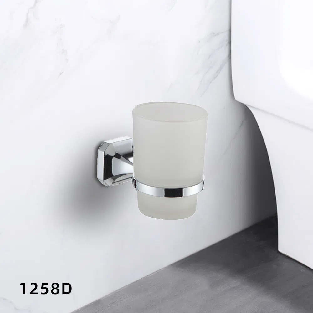 Zinc Alloy Black Aluminum Bathroom Accessories Material Glass Bathroom Tumbler Holder
