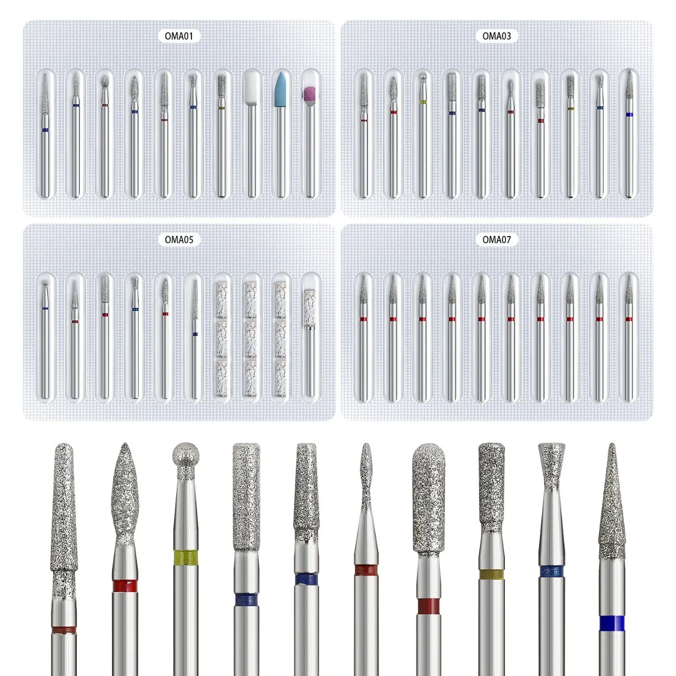 Manicure Tools Are Arranged in Russian-Style Front Edge Treatment and Nail Removal Universal Front Peeling and Grinding Head Carbide Bits Kit