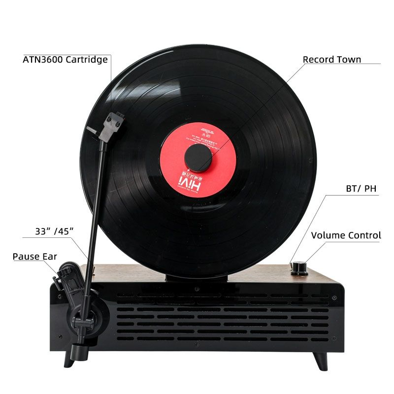 Вертикальный Bluetooth-граммофон с проигрывателем винила