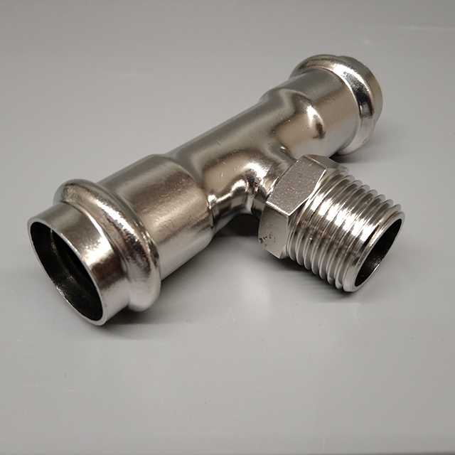 Tee Connectors Low-Pressure Stainless Steel Male Threaded Pipe Fittings