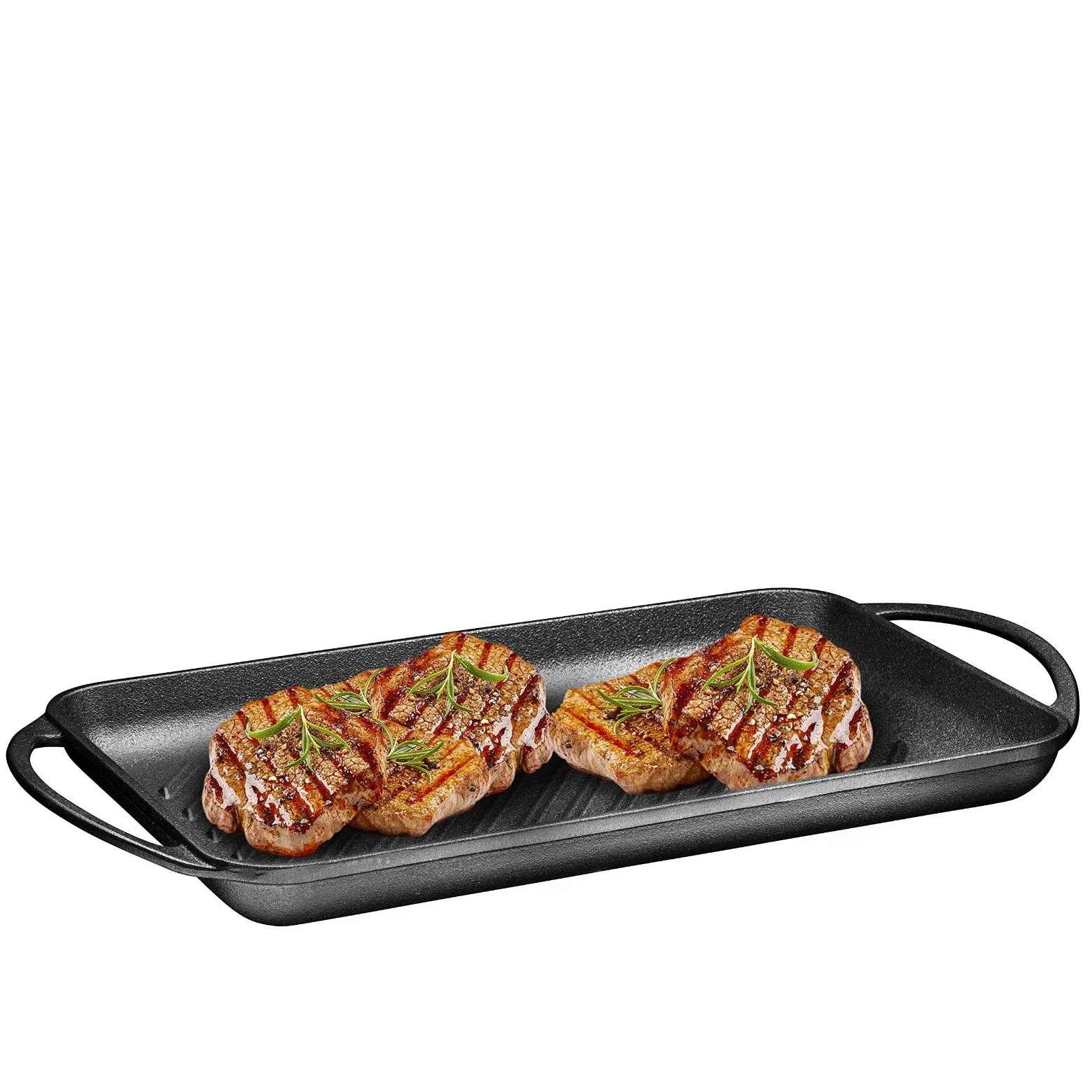 Factory Outlet Outdoor Camping Rectangular Pre-Seasoned Cast Iron Grill Barbecue Griddle Pan