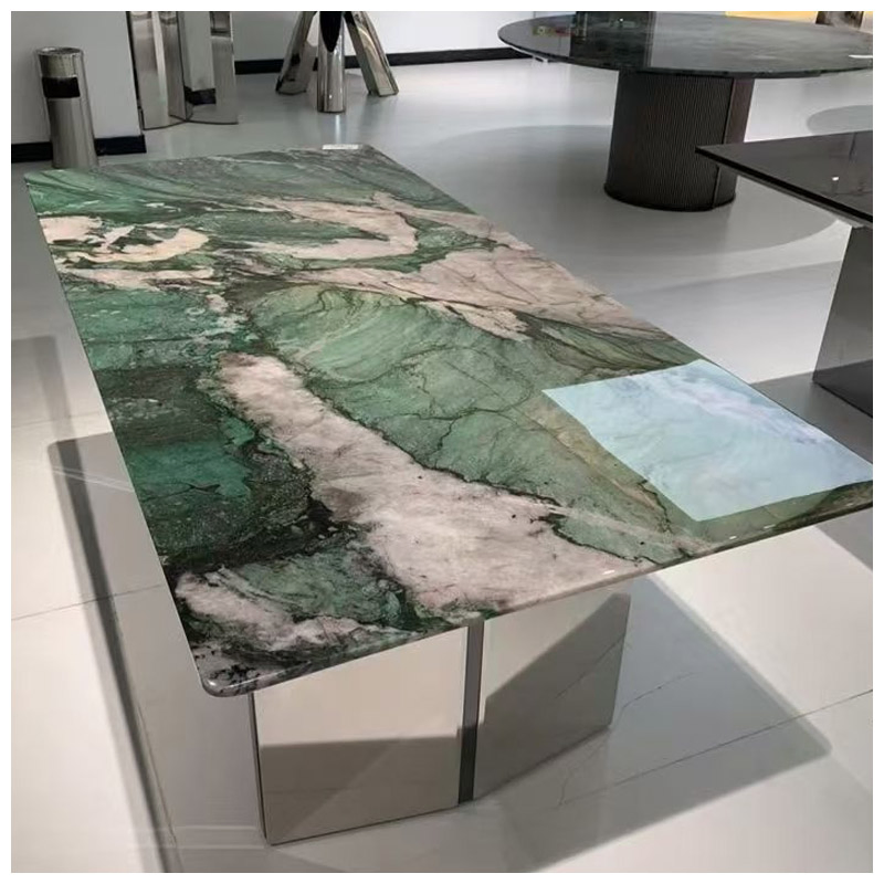 Brazilian Luxury Fuchsite Crystal Green Quartzite Rectangle Tables