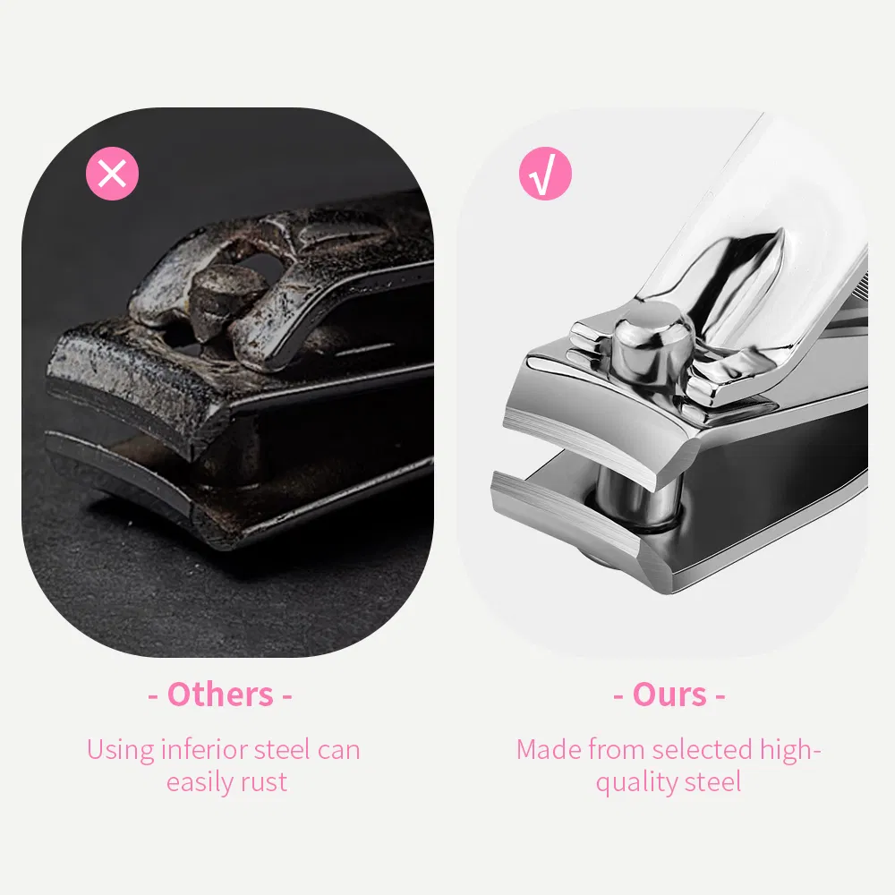 Stainless Steel Large Foldable Fingernail Toenail Nail Clipper with Metal Nails File Cutter