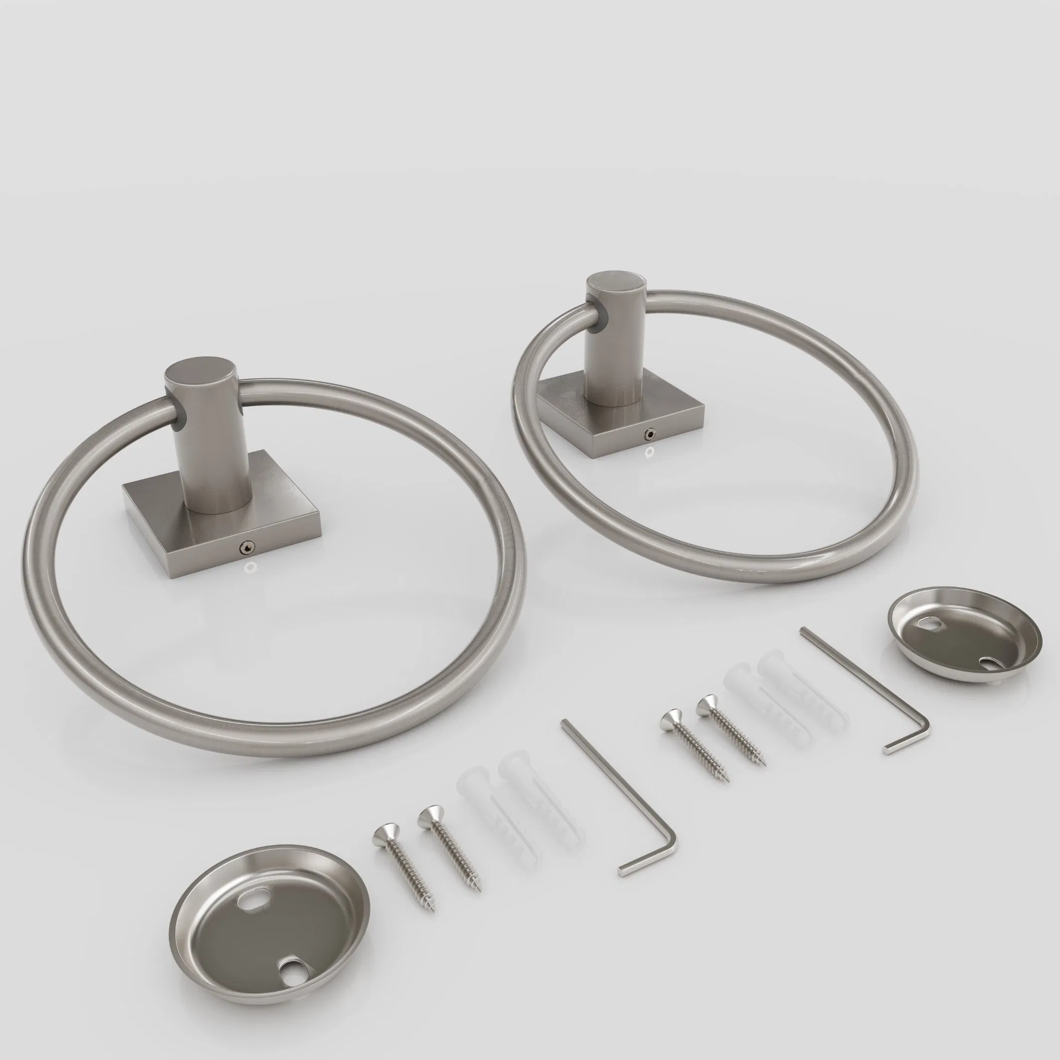 Квадратный настенный держатель для полотенец Brushed Nickel