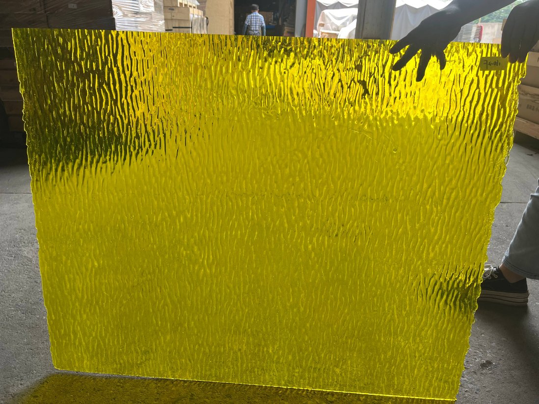 2mm 3mm Yellow Colored Tinted Stained Glass Sheet 782X960mm