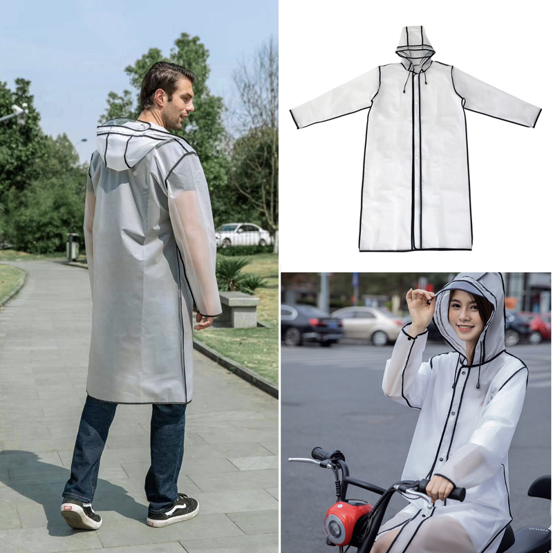 Wholesale Fashion PVC Adult Waterproof Rain Poncho Coat Plastic Clear Raincoat for Men Women