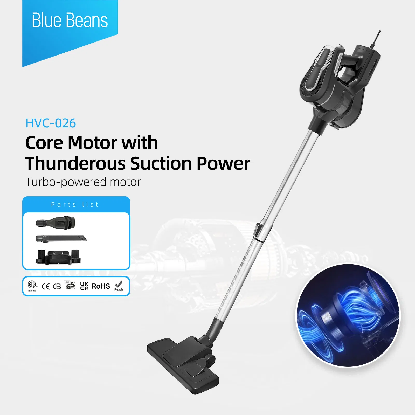 Powerful Core Motor Handheld Corded Vacuum Cleaner for Home