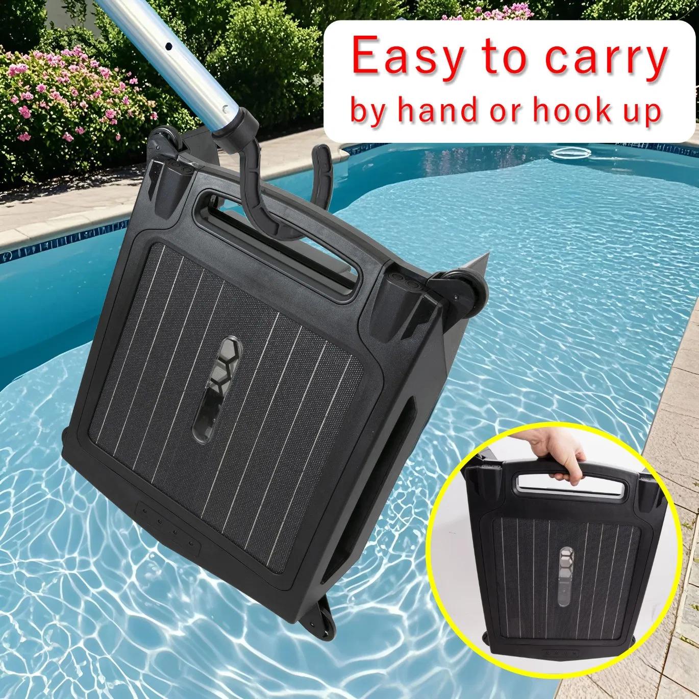 Manufacturer Automatic Pool Vacuum Cleaner Rechargeable Cordless Remote Solar Powered Robotic Skimmer Cleaner with Dual Charging Options