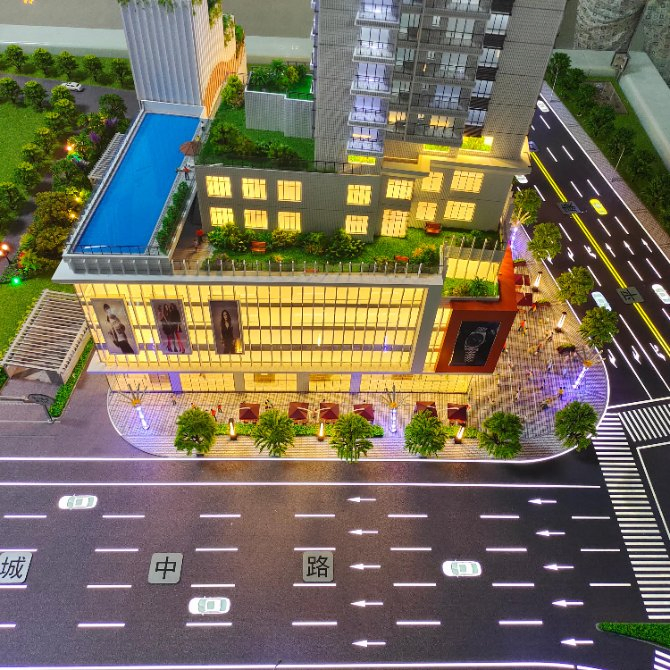 3D Customized Modern High-End Commercial Square Architectural Model