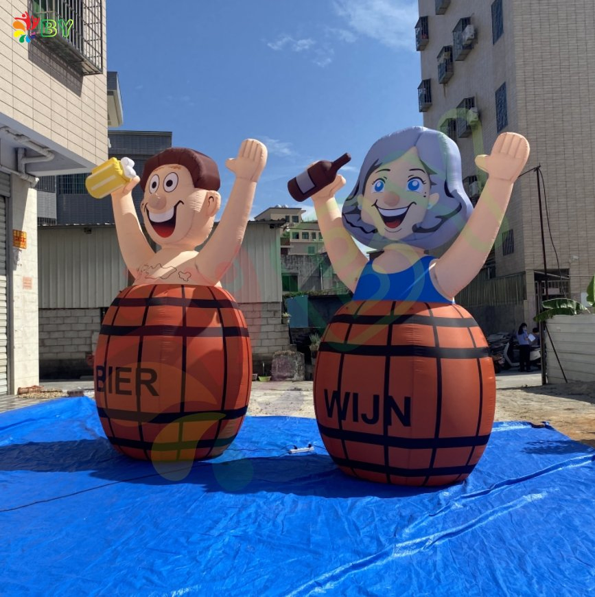 Factory Direct Sale Wholesale Price Big Inflatable Abraham Holland Doll with Bier Barrel Balloon