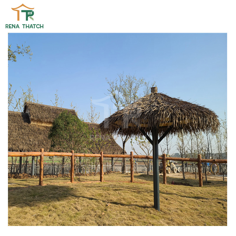 Popular Tropical Area Use Plastic Palm Thatch Roof Bali Hut Roofing Thatched Roof Gazebo