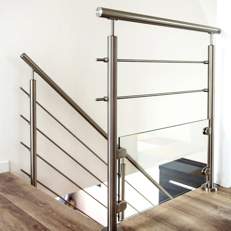China Factory Custom Staircase Fence Pole Hardware Parts Direct Handrail Brushed Stainless Steel Railing Balustrade Post