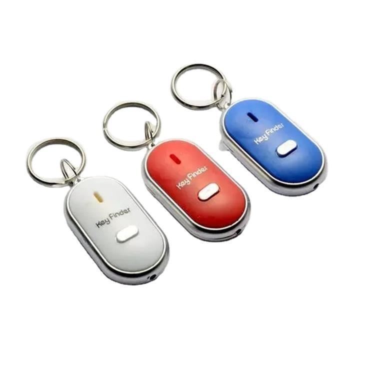 LED Key Finder Locator Find Lost Keys Chain Keychain Whistle Sound Control Key Holder Rings