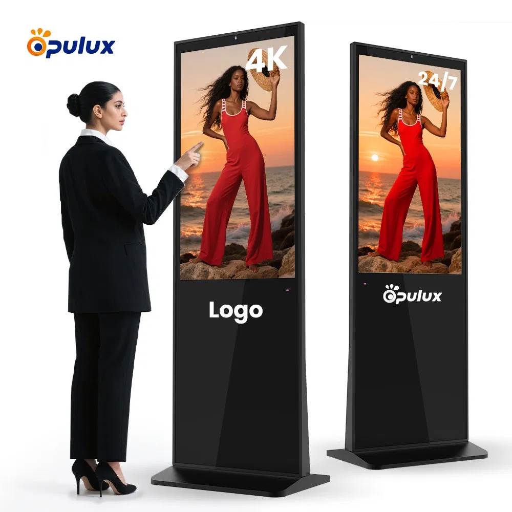 55-дюймовый вертикальный LCD дисплей для рекламы