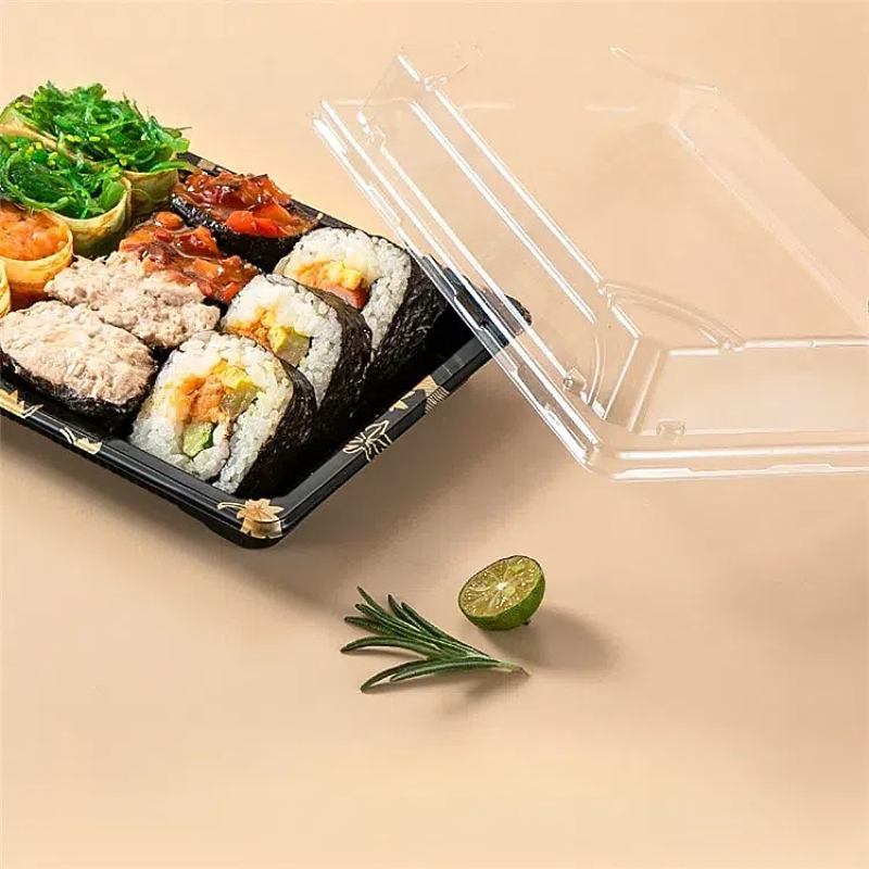 Various Types Sushi Tray with Lid Sashimi Platter Salad Fruit Plastic Food Packaging Box Customized Wholesale