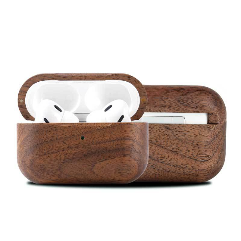 Natural Wood Grain Case for Airpods PRO, Retro Style, Durable Solid Wood Protection