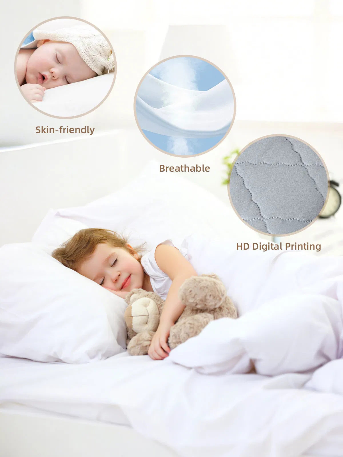 Custom Brushed Waterproof Bedding Pillow Cover Soft Pillow Case