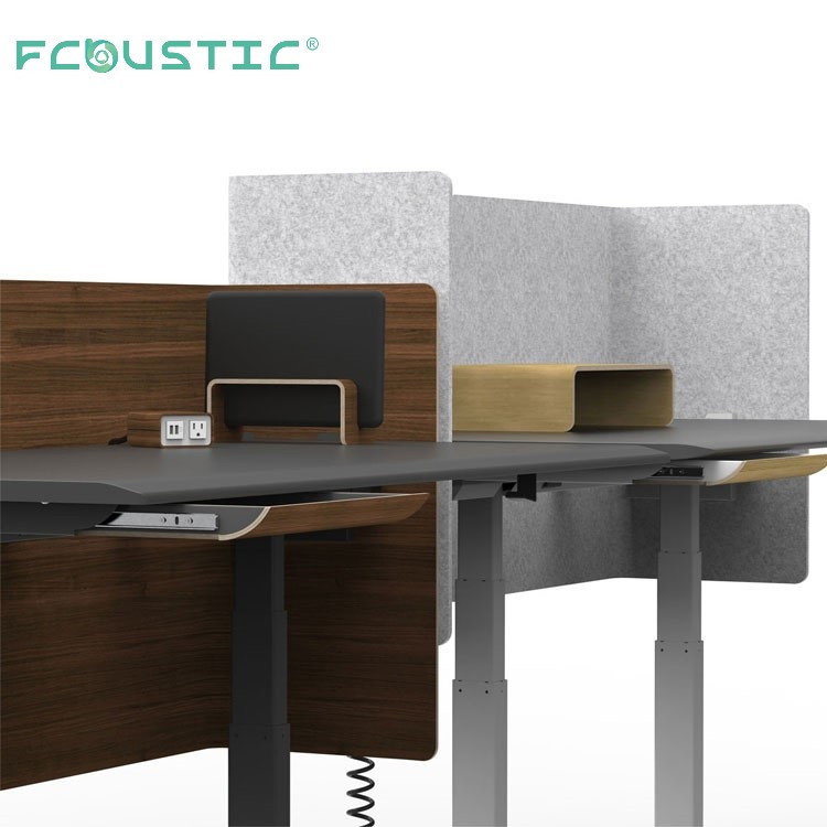 Office Sound Insulation Freestanding Partition Screen Eco-Friendly Noise Control Material Pet Acoustic Panel Desk Cubicles