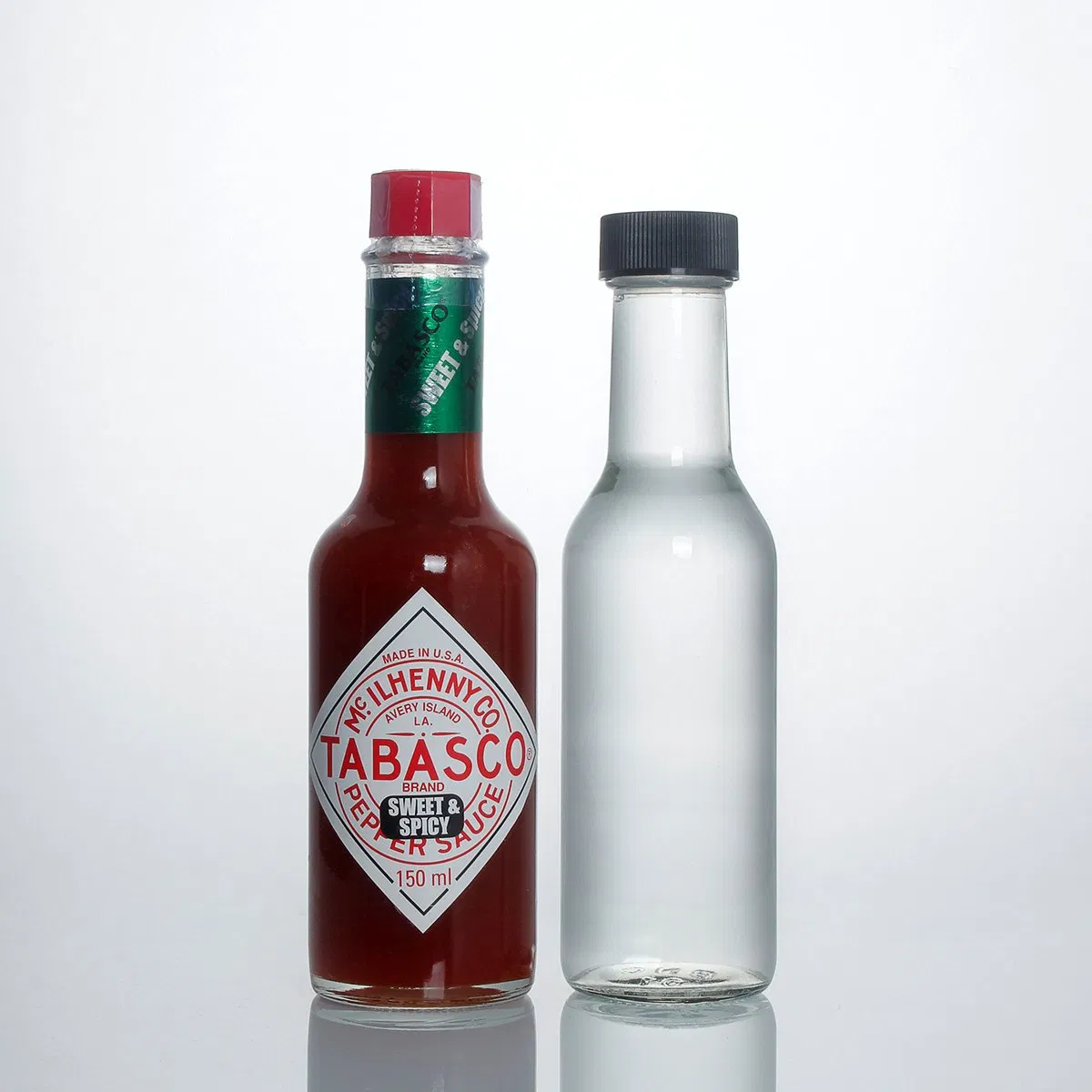 Standard 5oz 150ml Clear Woozy Vinegar Ketchup Hot Sauce Chili Bottle with Screw Cap
