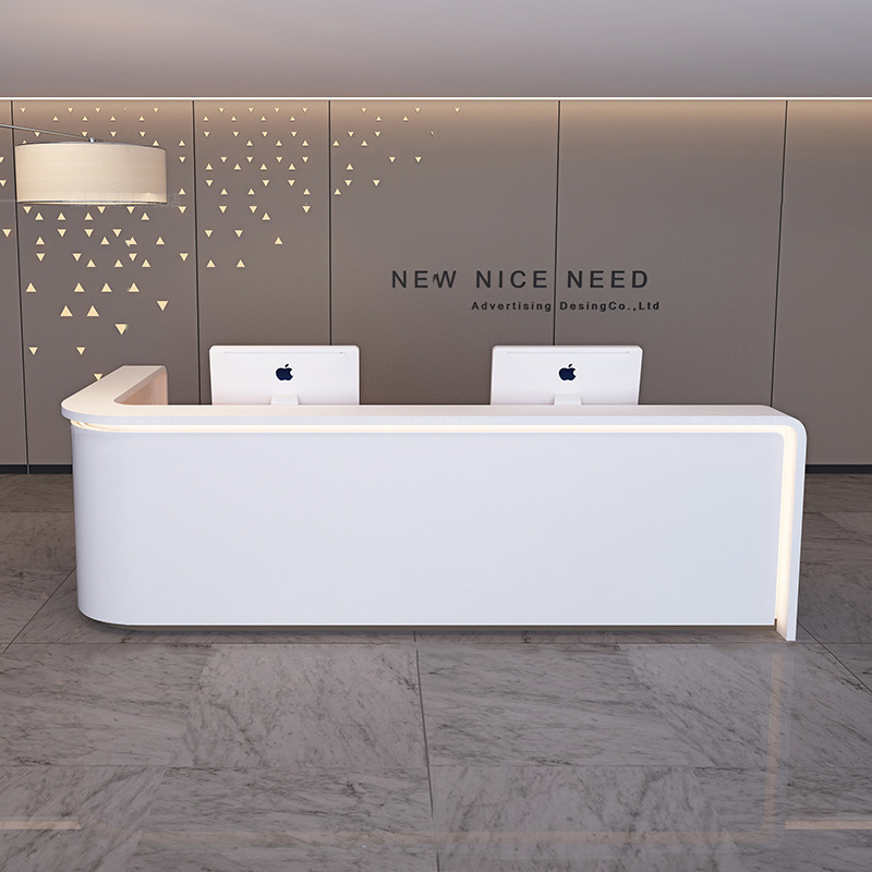 Modern Reception Desk Check-in Counter LED Light Reception Desk