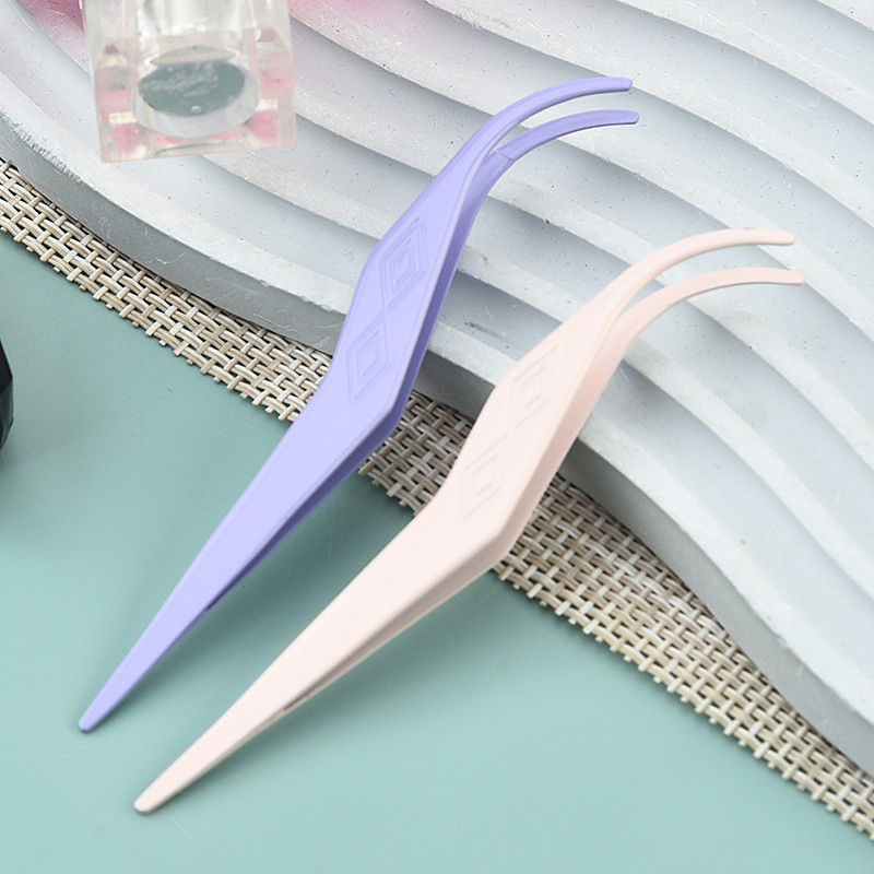 Curved Tip Stainless Steel Makeup Beauty Tool Lash Applicator Eyelash Extention Tweezers