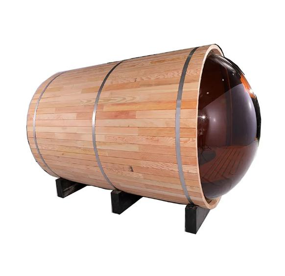 Outdoor Traditional Wood Sauna Barrel Wet Steam Sauna Room with Heater Stove