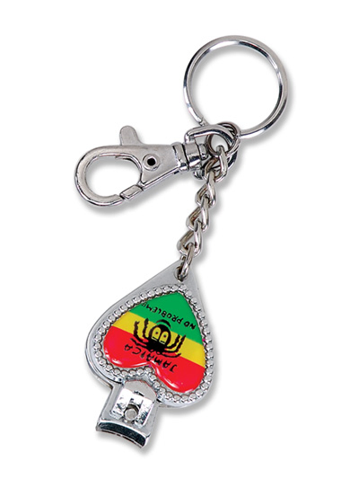 Heart Shape Nail Clipper with Jamaica Epoxy Flag (NC03)