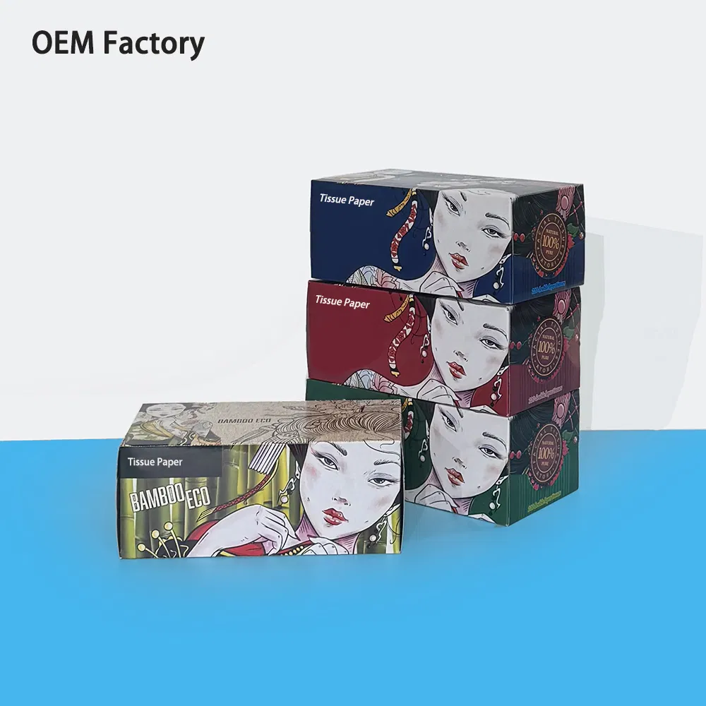 High Quality Box Pulp Soft and White Absorbent Paper Bamboo Facial Tissue